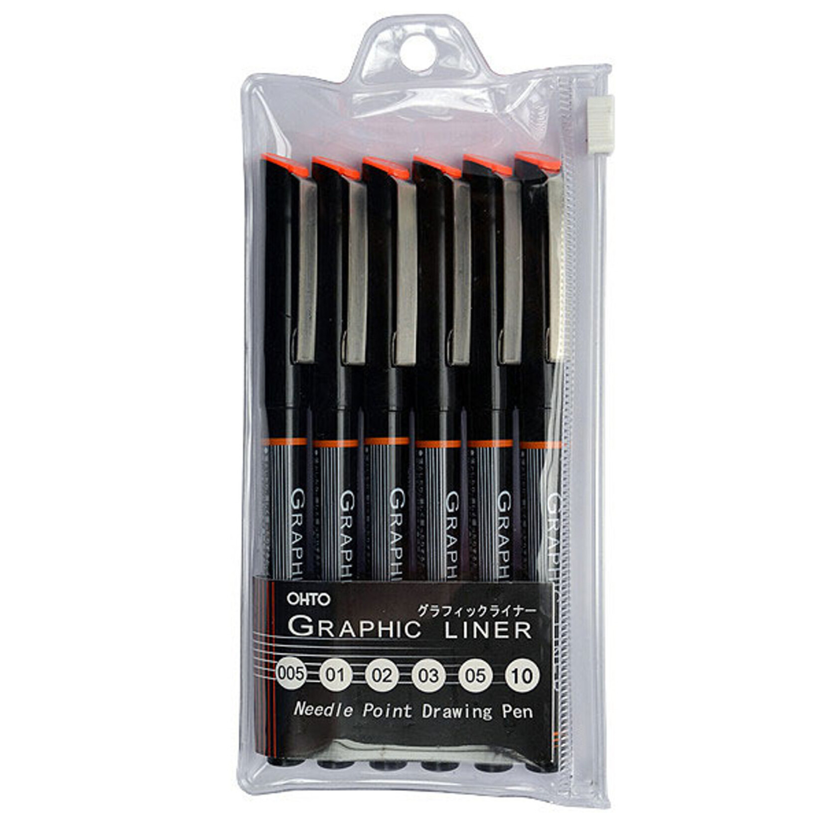 JPT America Ohto Graphic Liner Needle Point Drawing Pen Set of 6
