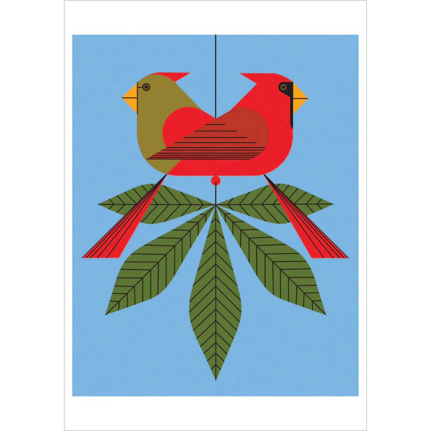 Pomegranate Charley Harper: Cardinals Boxed Notecards