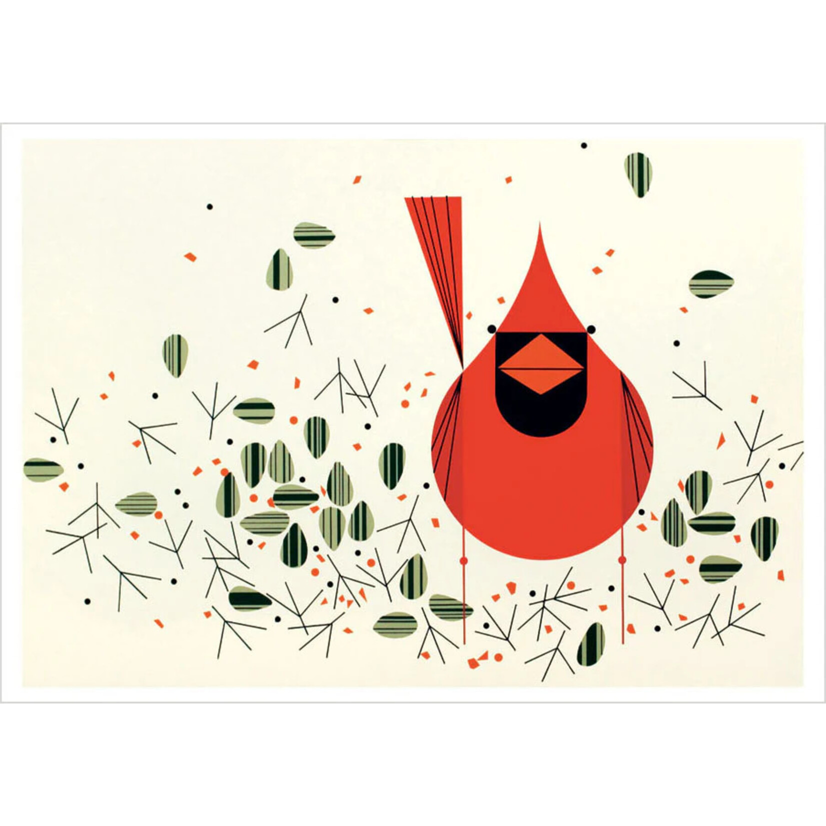 Pomegranate Charley Harper: Cardinals Boxed Notecards