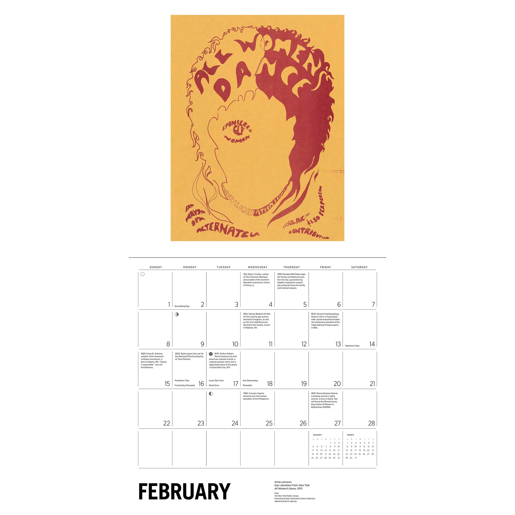 Pomegranate The Fight for Women’s Rights 2026 Wall Calendar