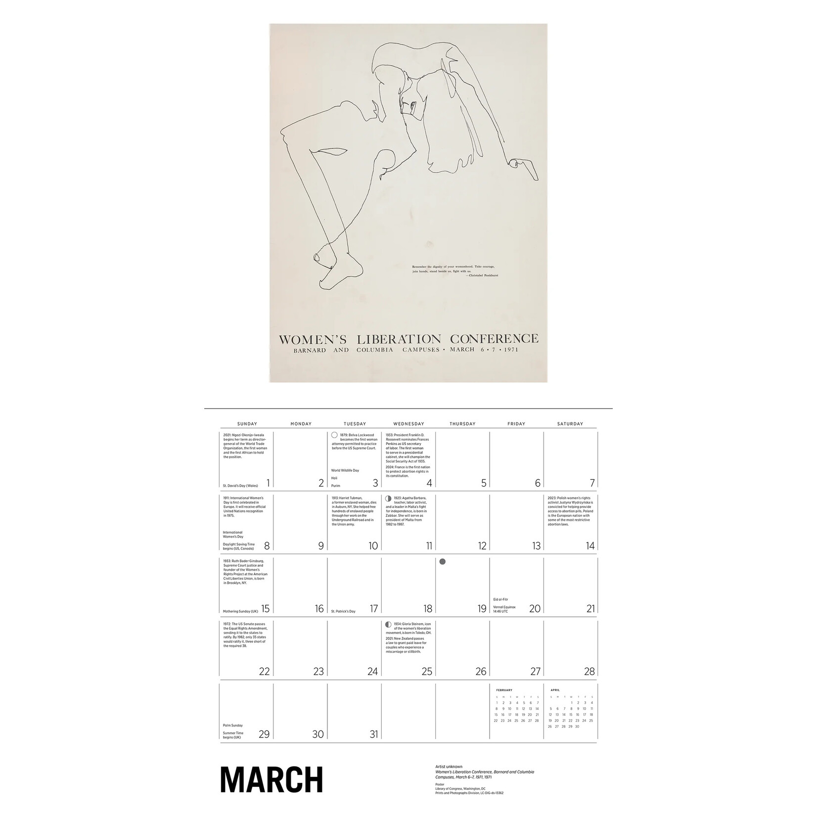 Pomegranate The Fight for Women’s Rights 2026 Wall Calendar