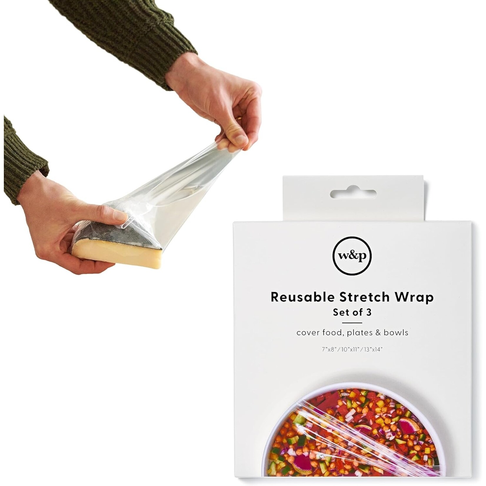 W&P Design Reusable Silicone Stretch Wrap SET OF 3