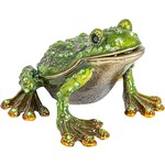 Creative Co-Op Enameled Metal Frog Shaped Trinket Box
