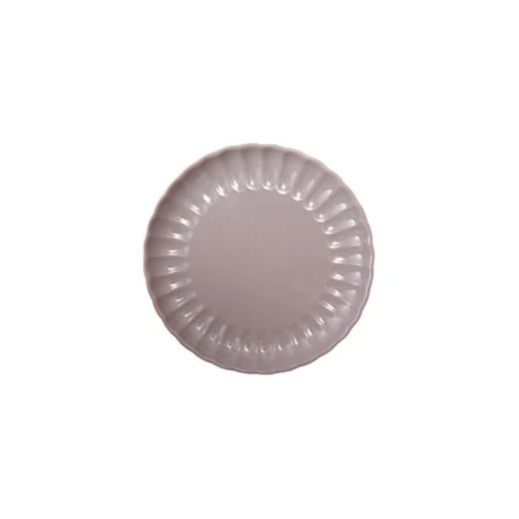 Creative Co-Op Stoneware Fluted Plate- 8" Lavender Glaze