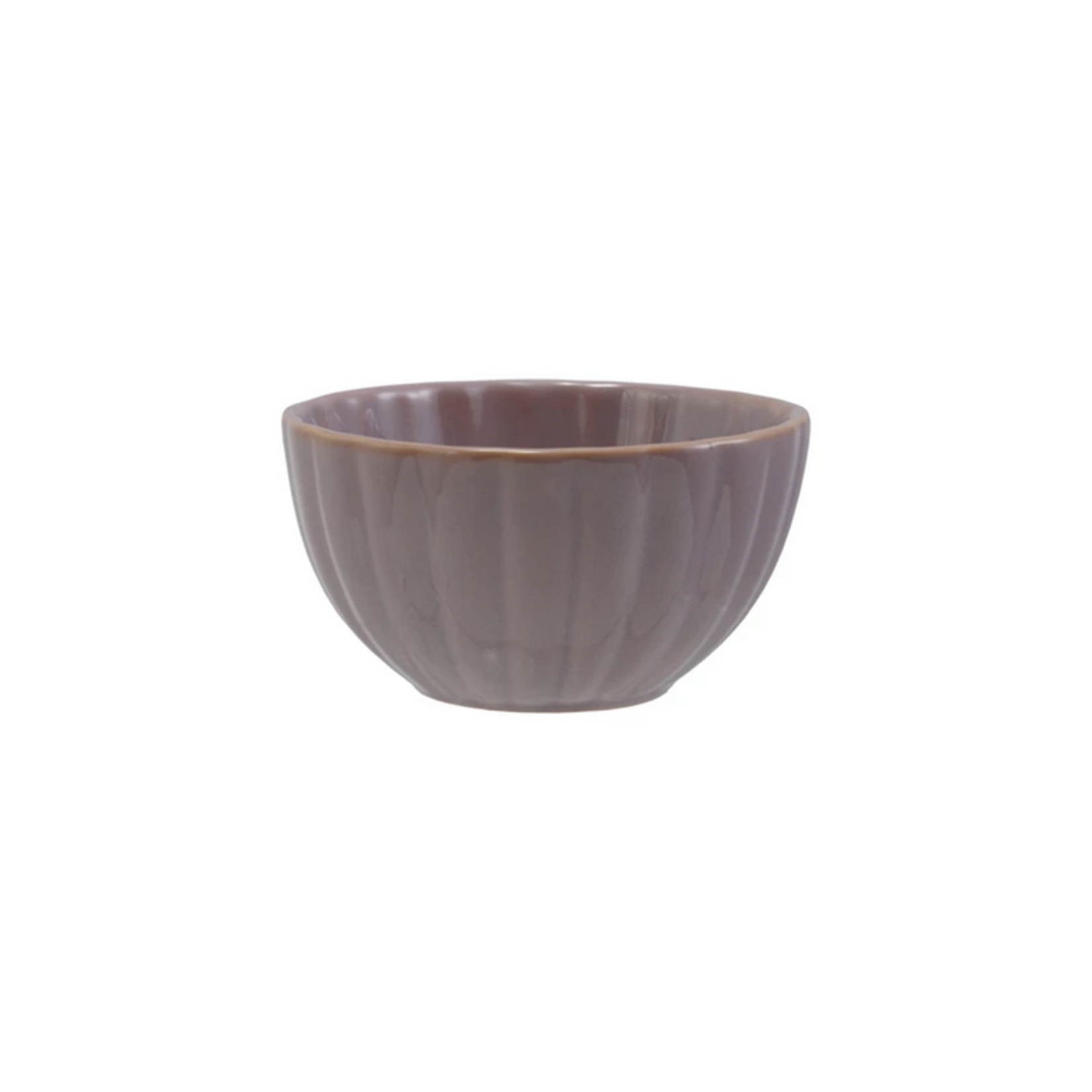 Creative Co-Op Stoneware Ribbed Bowl- Lavender Glaze