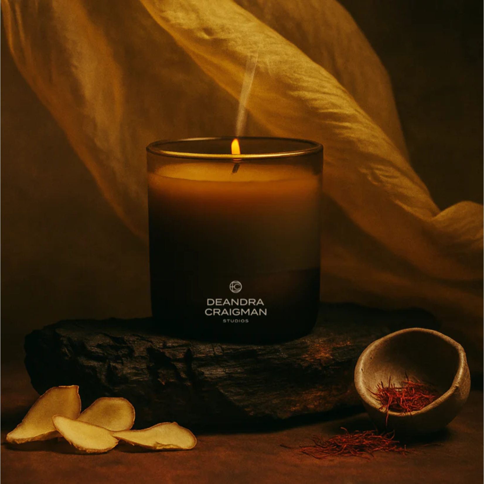 DeAndra Craigman Studios Spiced Saffron & Citrine Candle & Playlist