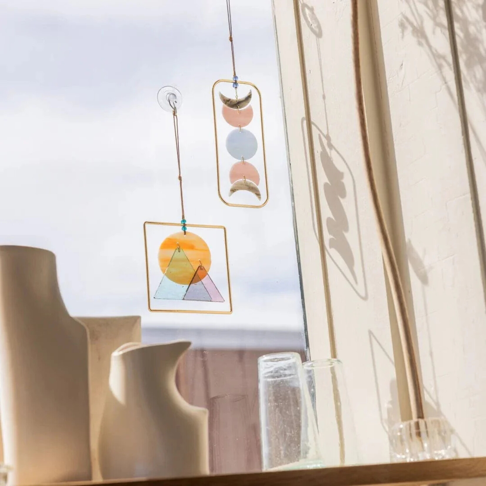 Scout Curated Wears Stained Glass Light Catcher - Moon Phase