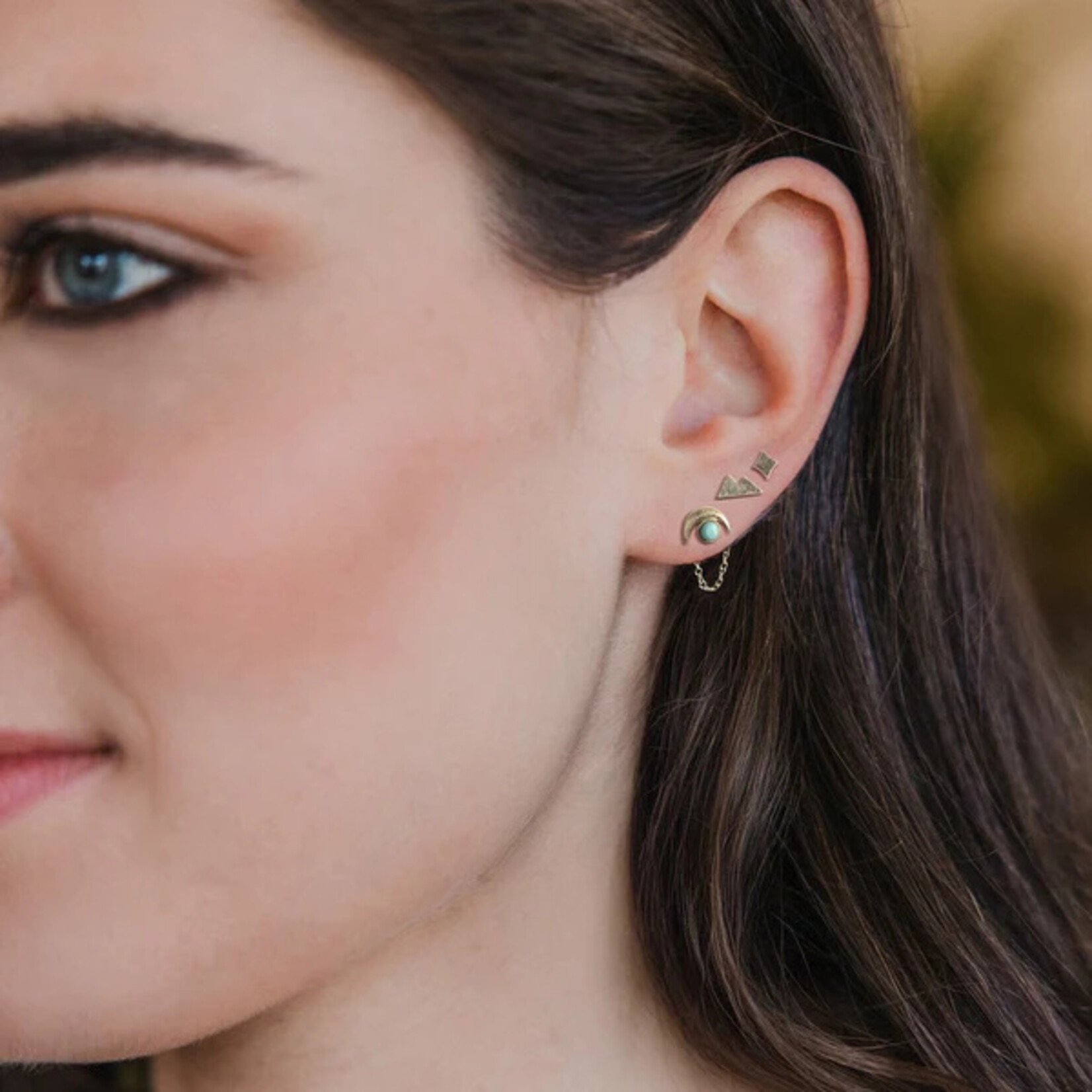 Scout Curated Wears Stud Trio Ear Jacket Set - Mountain/Turquoise/Gold