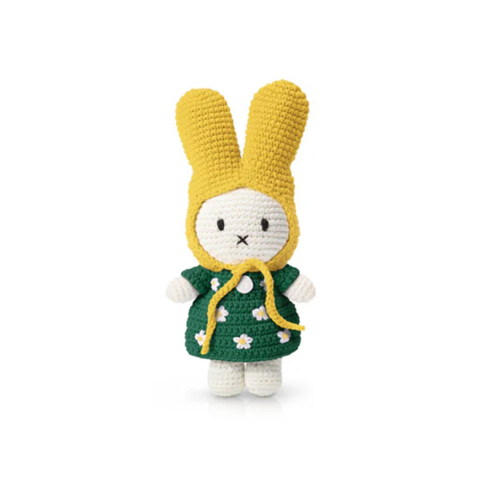 Just Dutch US Miffy Little Flower Dress- Green w/ Yellow Hat