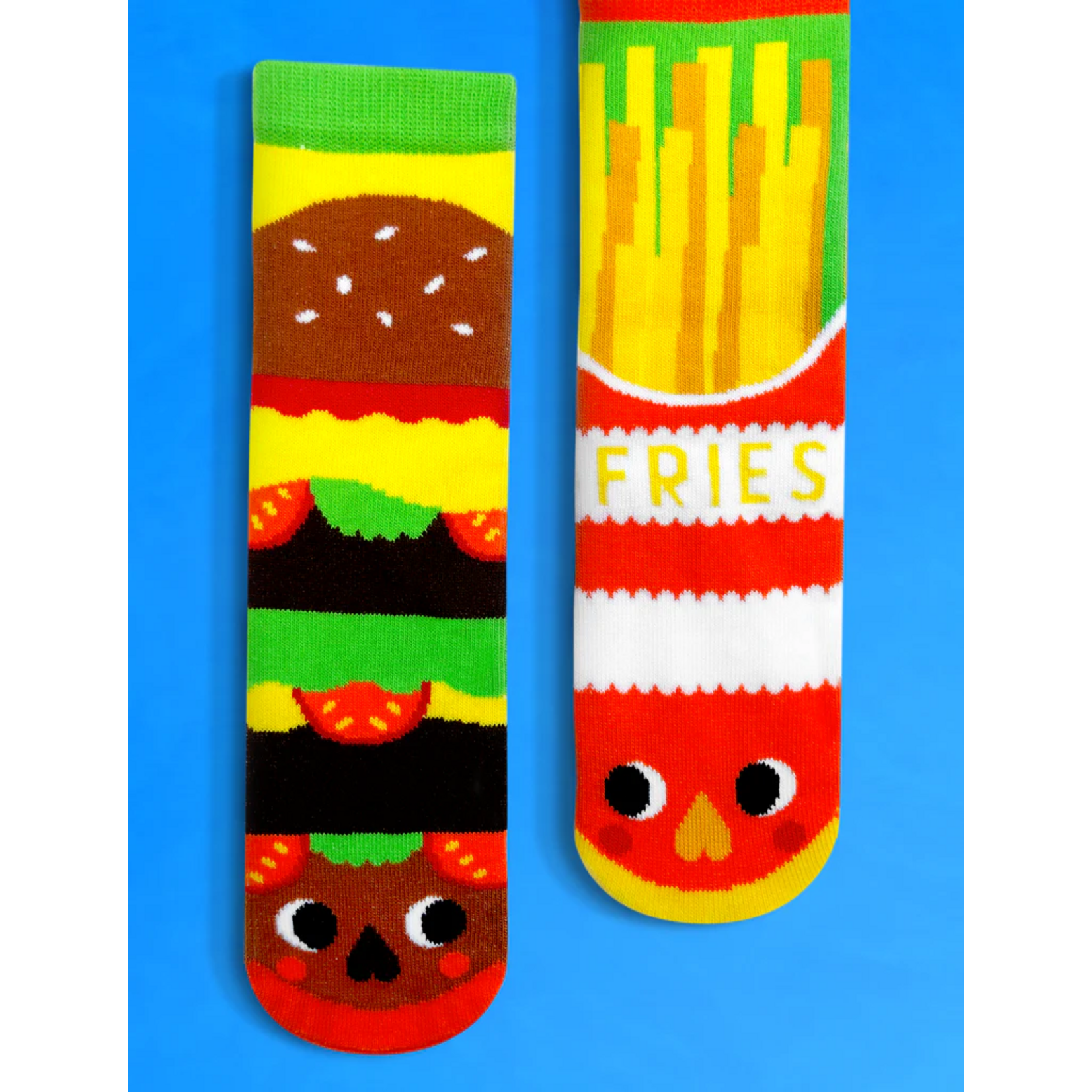 Pal Socks Burger & Fries Mismatched Socks (Adult Large)
