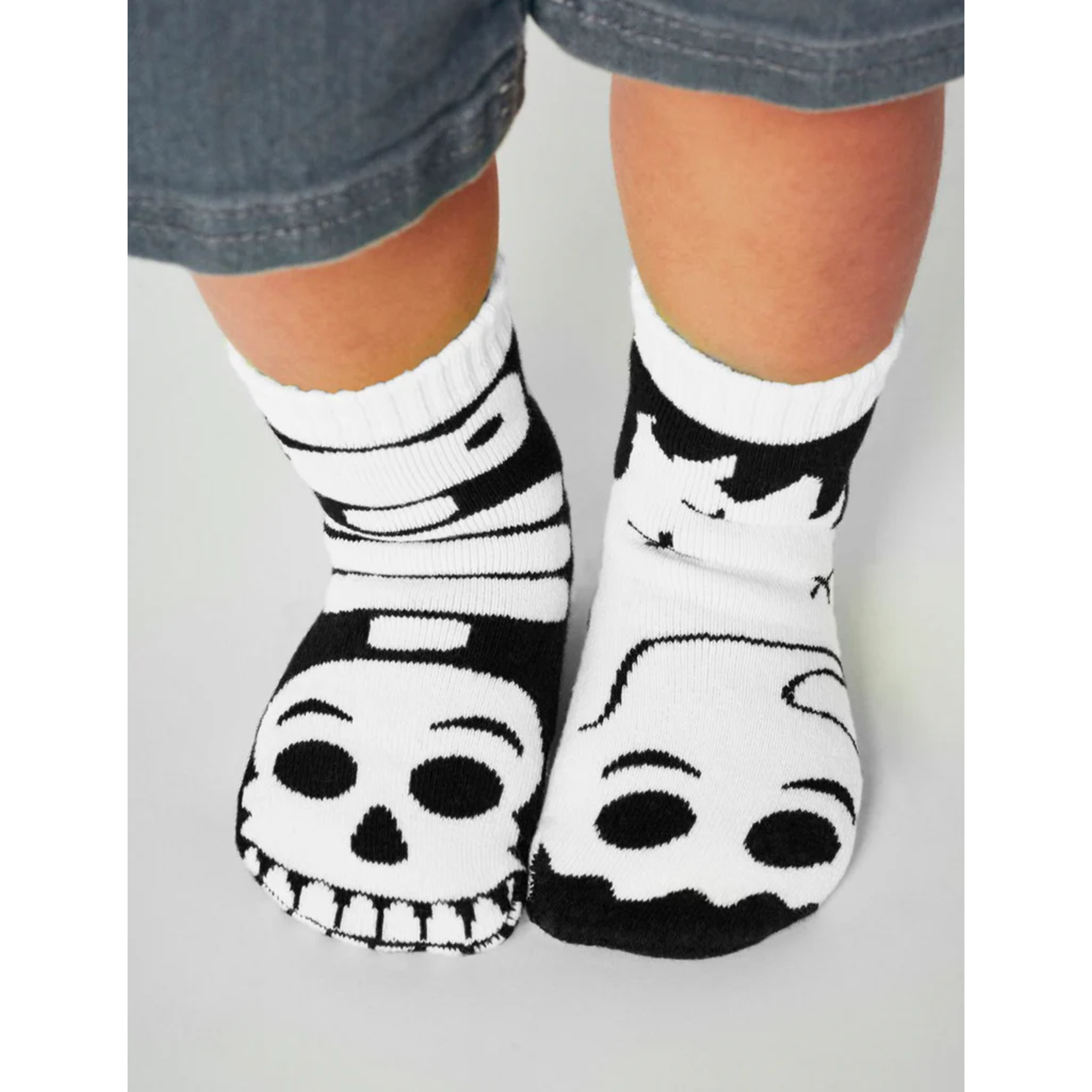 Pal Socks Ghost & Skeleton GLOW IN THE DARK Grip Socks (Kids Small)
