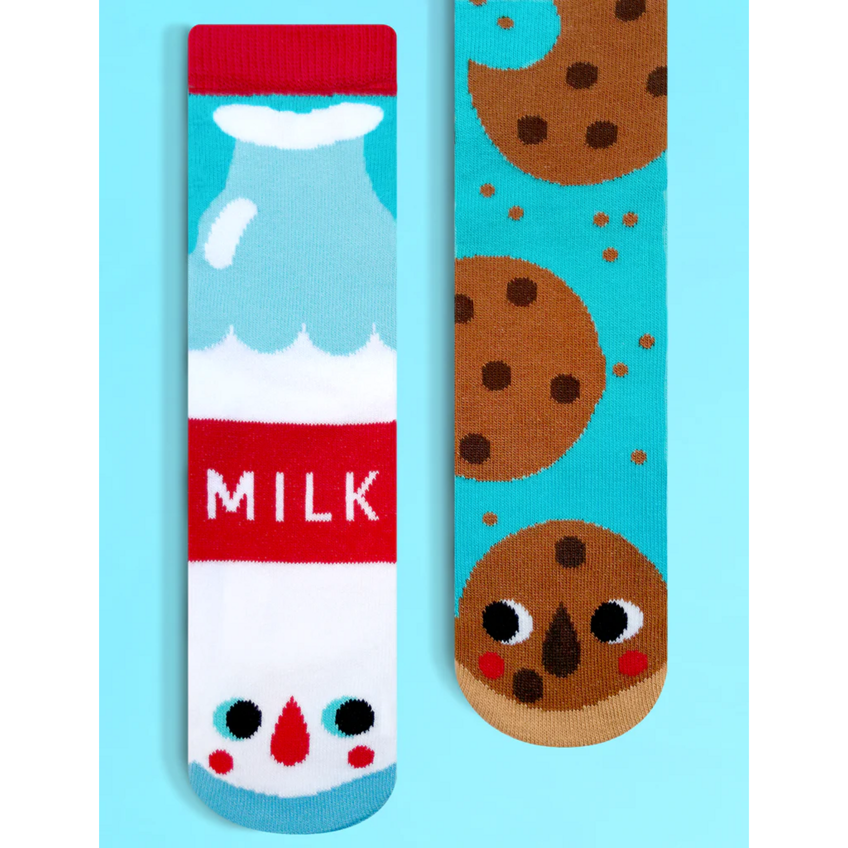 Pal Socks Milk & Cookies Non-Slip Mismatched Socks (Kids Small)