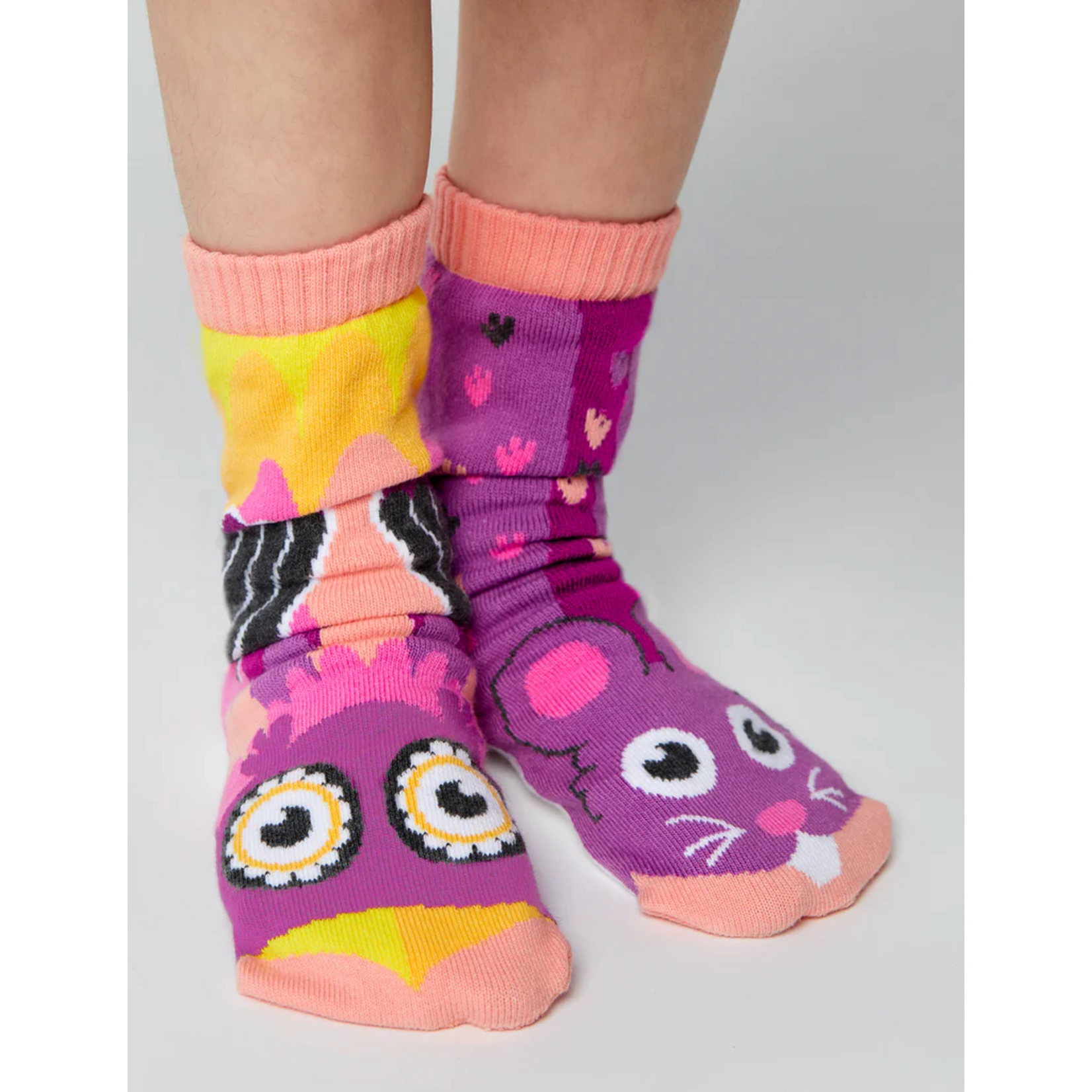 Pal Socks Owl & Mouse Mismatched Non-Slip Socks (Kids Large)