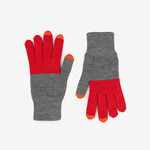 Verloop Colorblock Knit Touchscreen Gloves- Red Grey