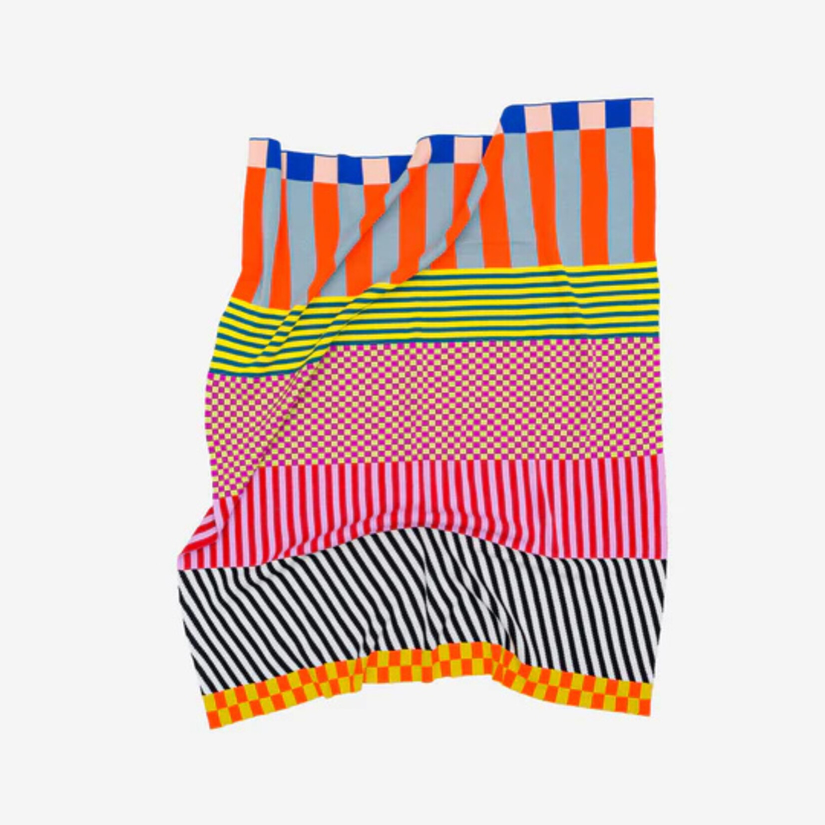 Verloop Patchwork Stripe Throw- Rainbow