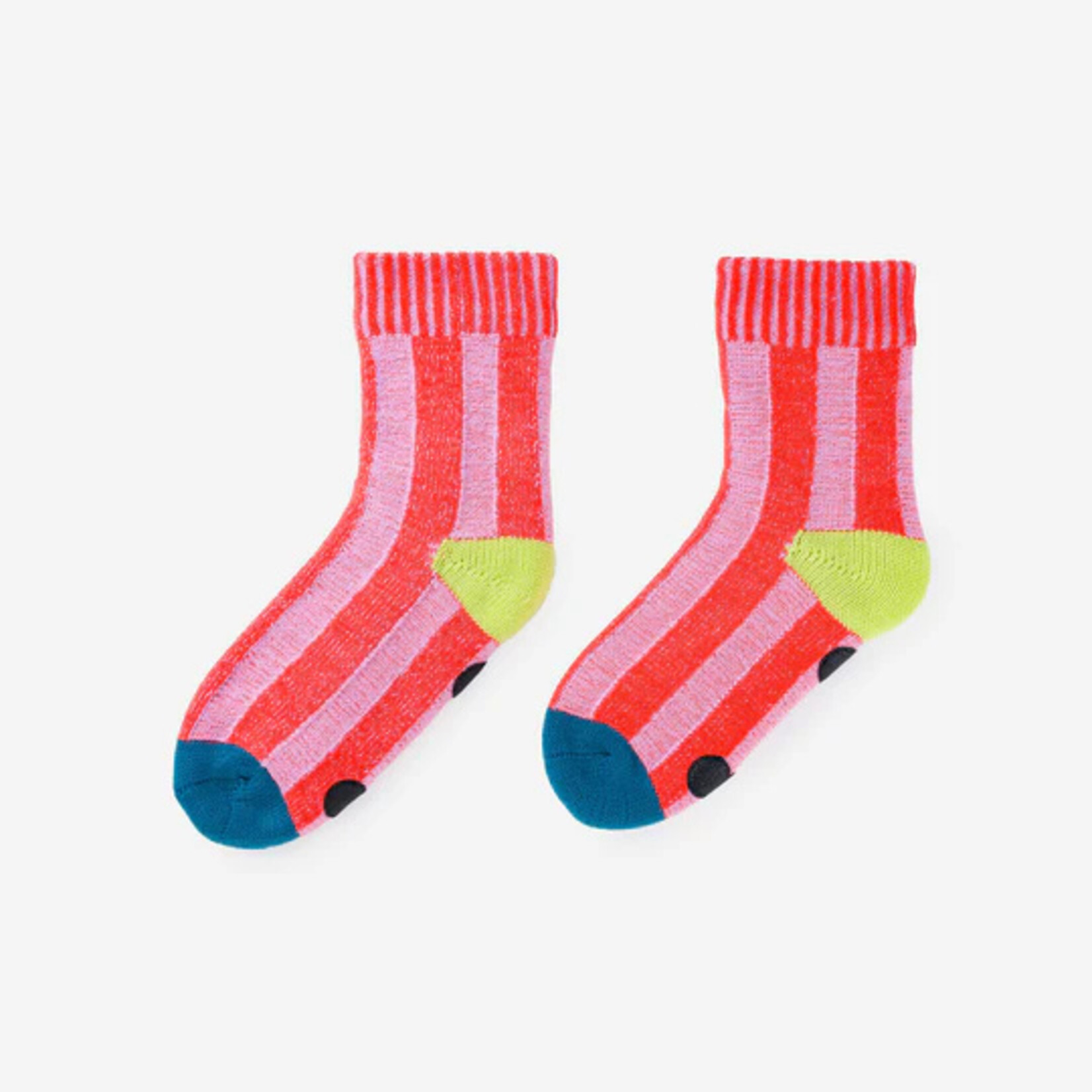 Verloop Big Stripe House Socks- Poppy Lilac S/M