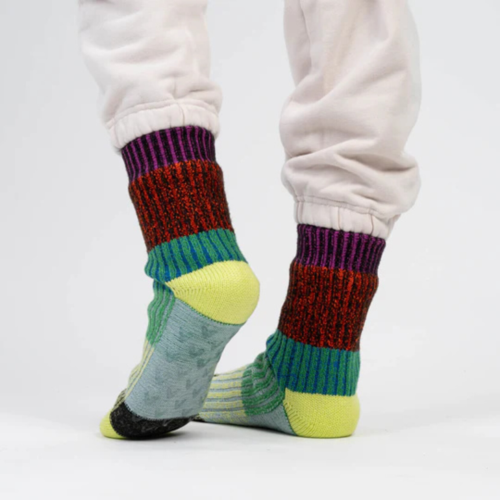 Verloop Mosaic House Socks- Lime Cobalt L/XL