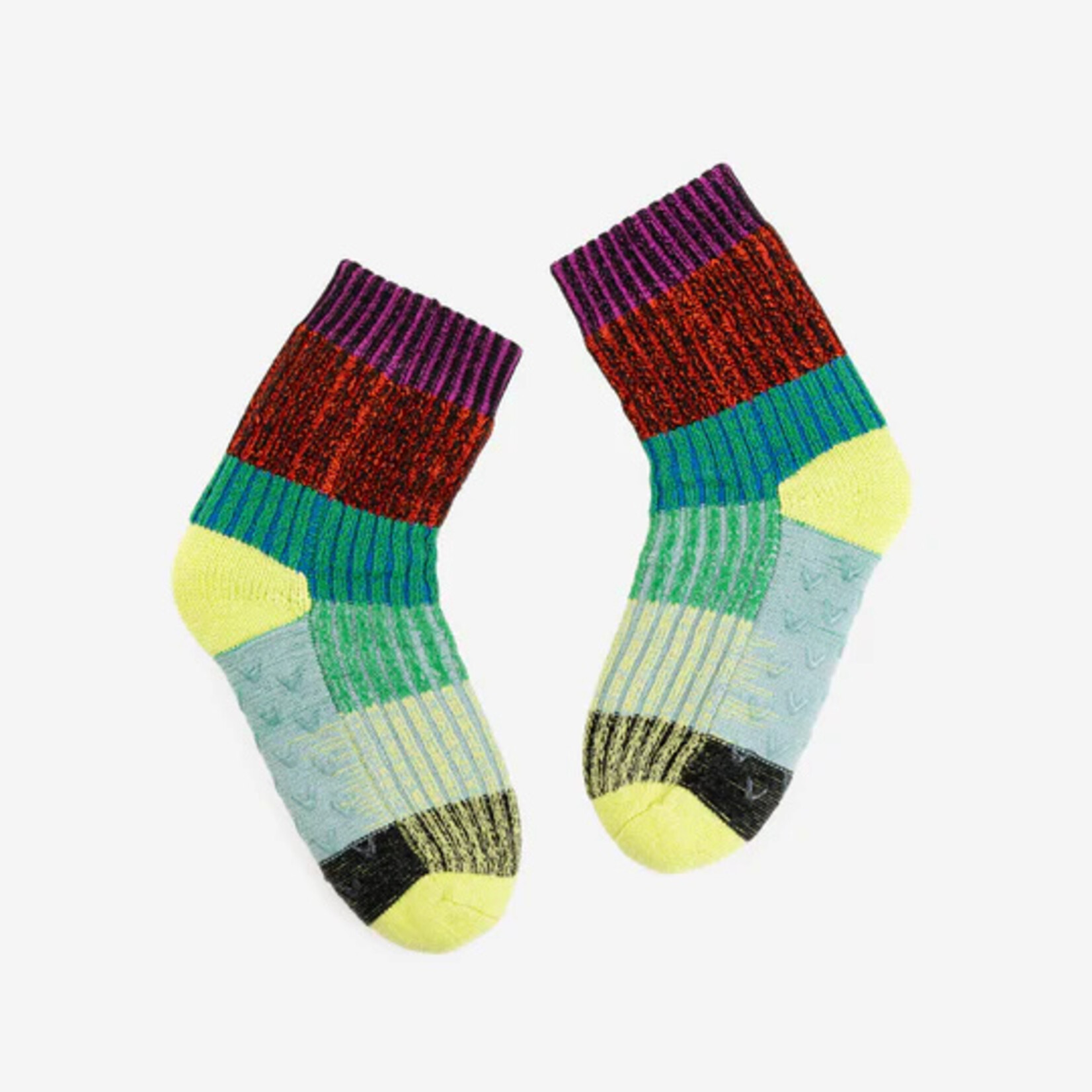 Verloop Mosaic House Socks- Lime Cobalt L/XL