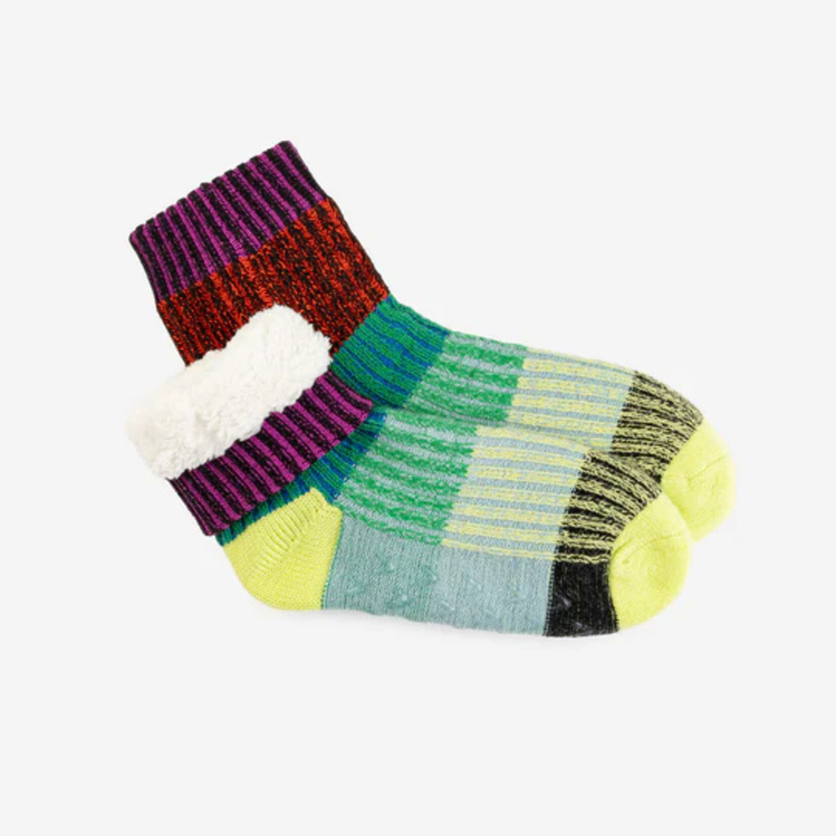 Verloop Mosaic House Socks- Lime Cobalt L/XL