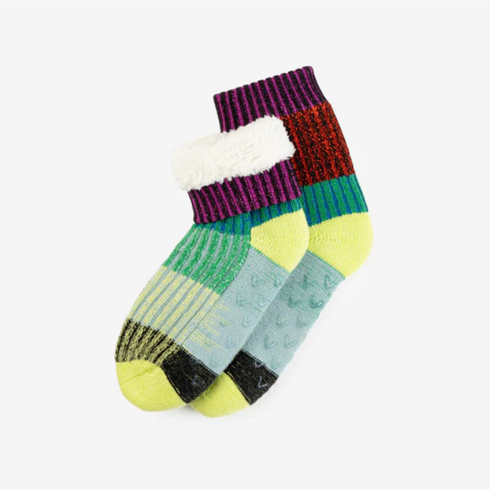 Verloop Mosaic House Socks- Lime Cobalt L/XL