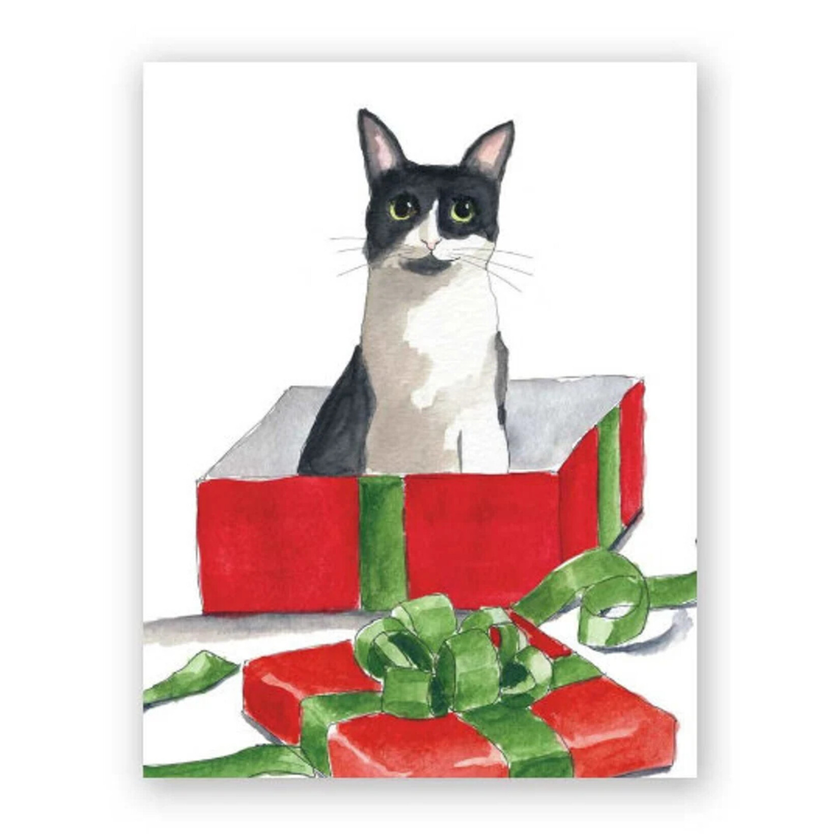 The Mincing Mockingbird SET OF 8 Cat in Christmas Box Cards