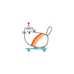 Skateboard Cat Tattoo Pair