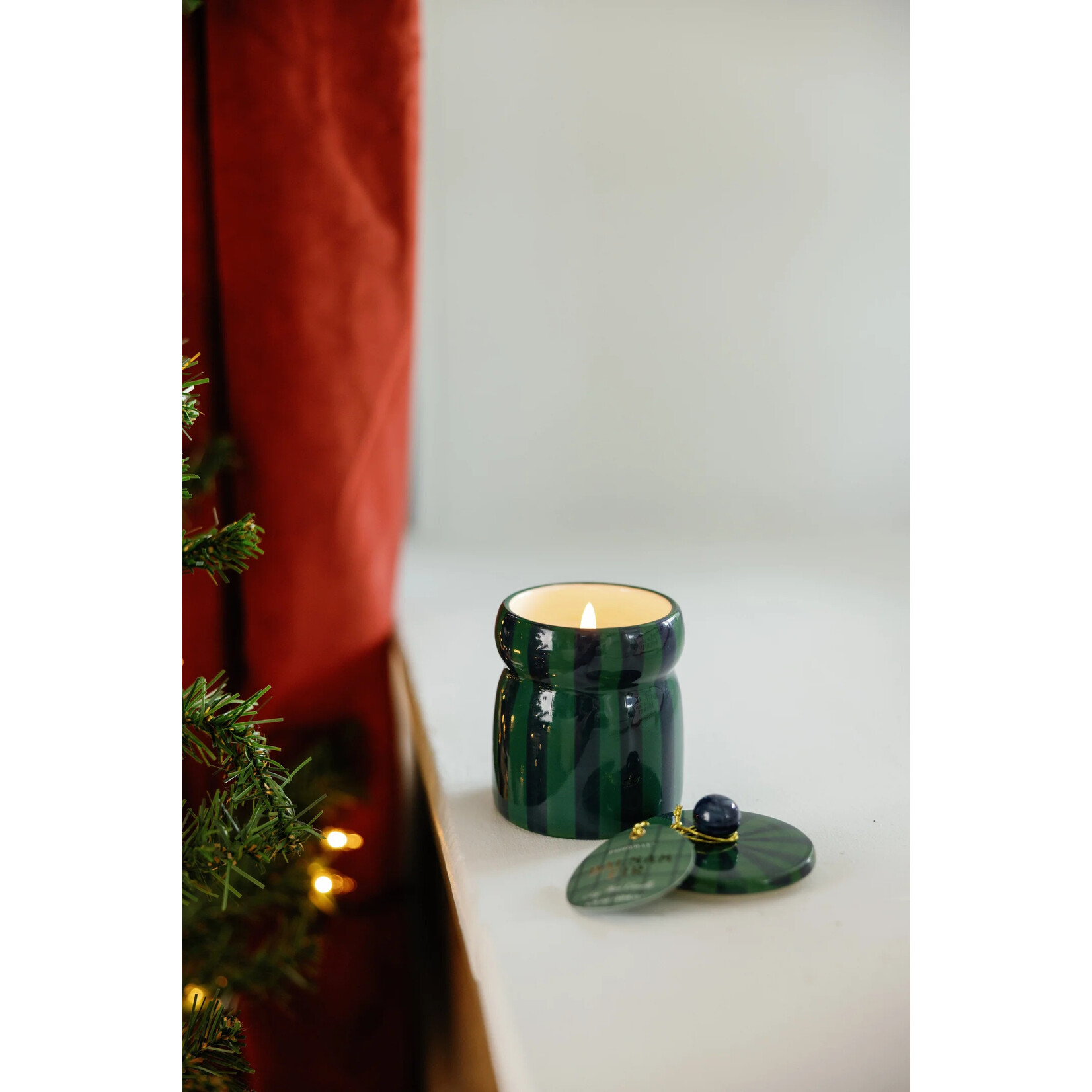 Paddywax Balsam Fir Striped Cabana Candle