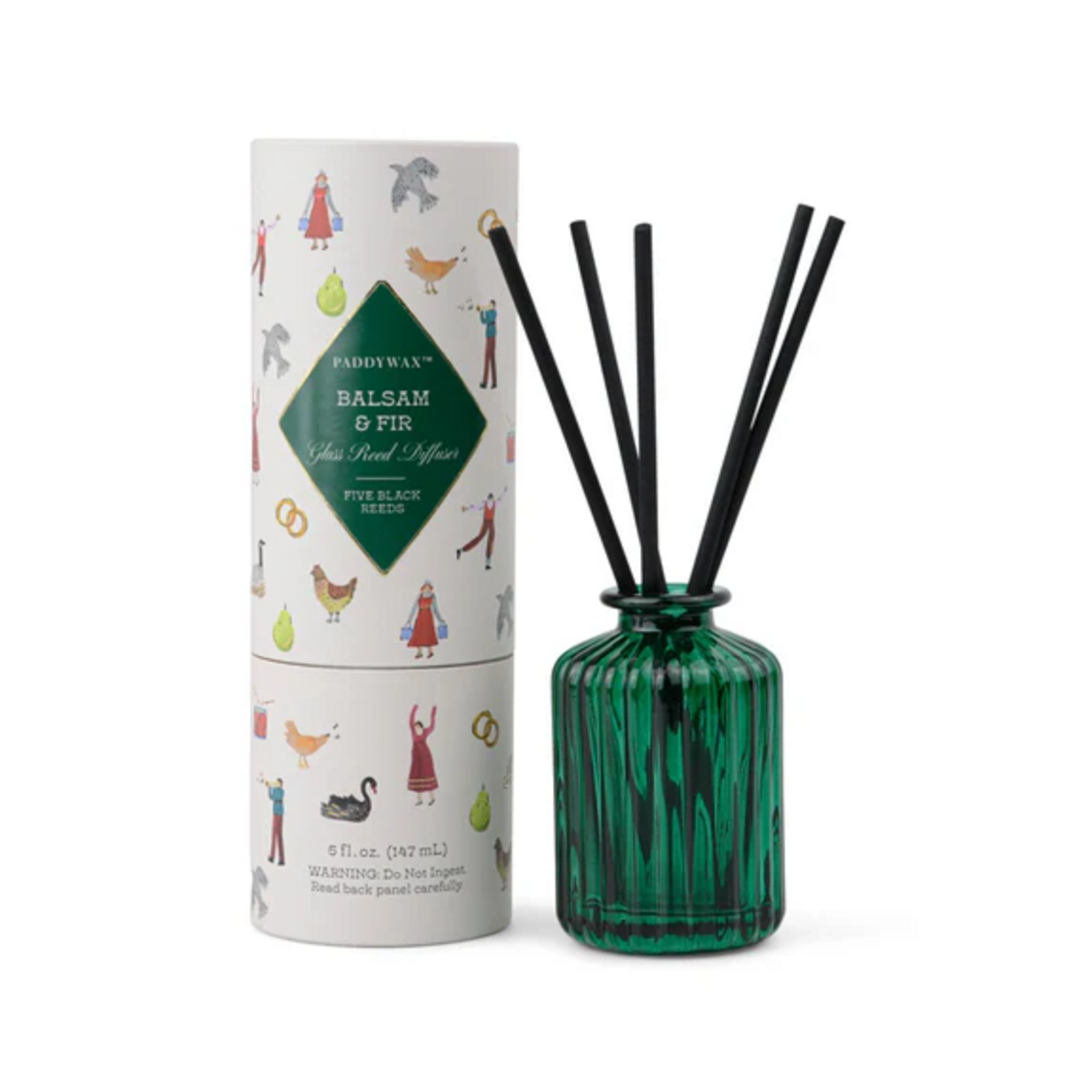 Paddywax Balsam and Fir Green Ribbed Diffuser