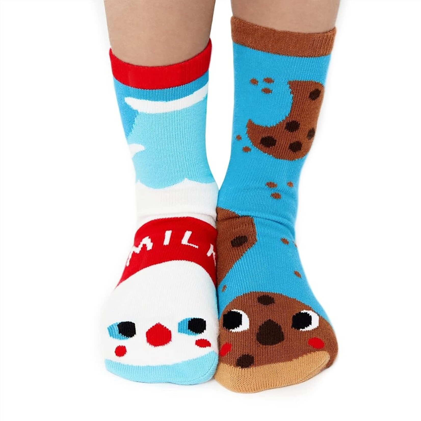 Pal Socks Milk & Cookies Non-Slip Mismatched Socks (Kids Small)