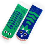 Pal Socks T-Rex & Triceratops Dinosaurs Mismatched Socks (Adult Large)