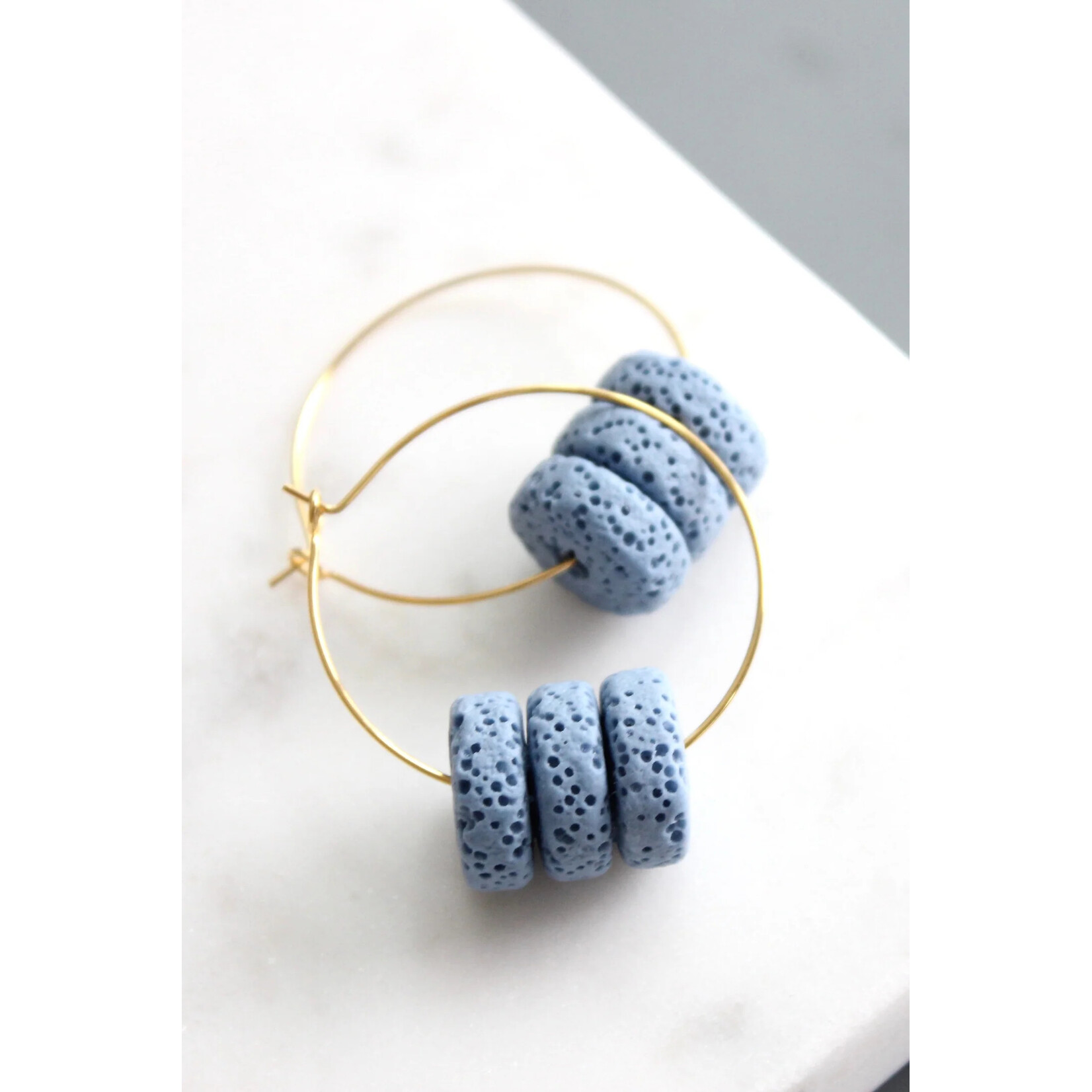 David Aubrey Jewelry Moss Lava Hoops Earrings