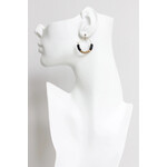 David Aubrey Jewelry Black Lava Beads and Brass Hoops Earrings