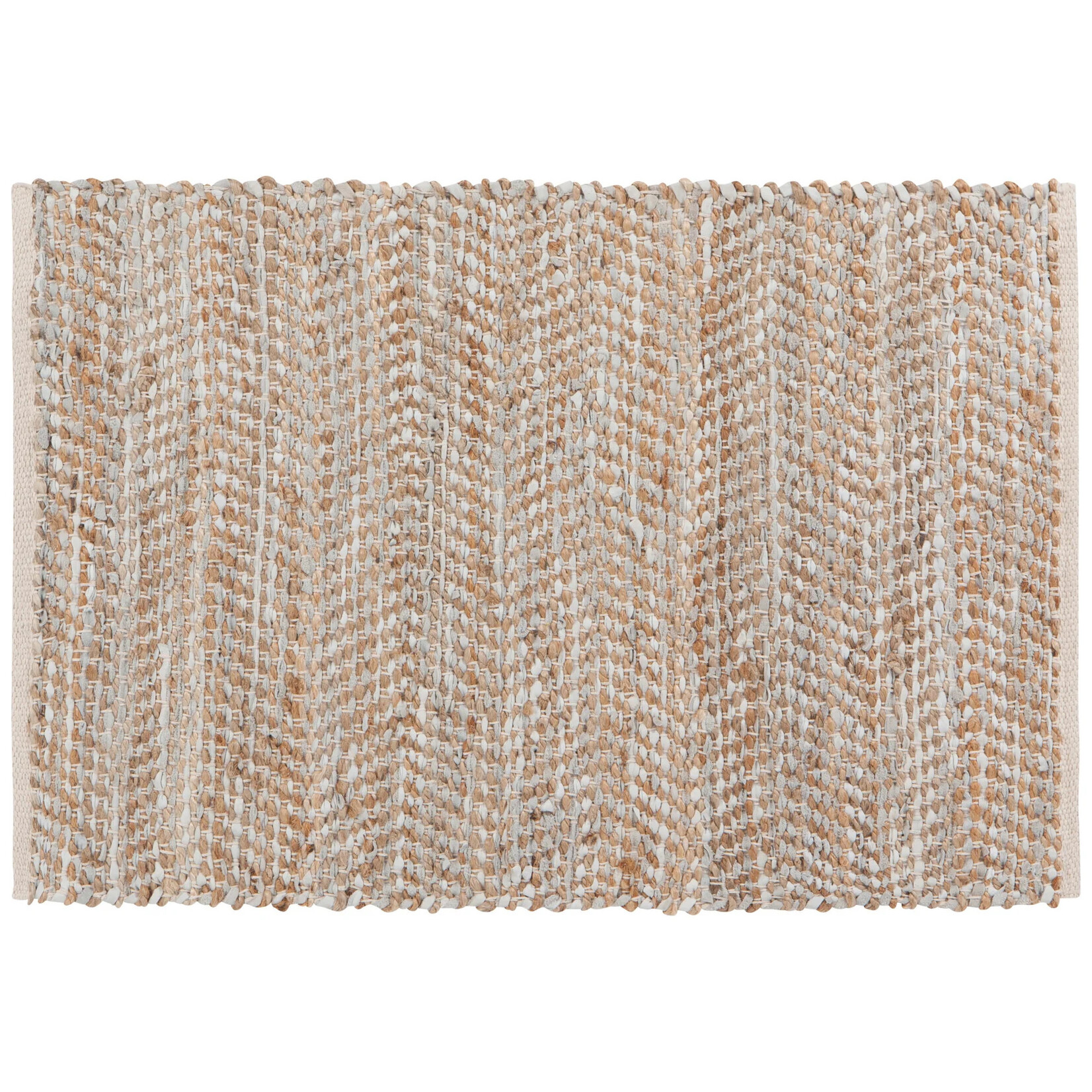 Now Designs Miller Gray Leather Chindi Rug 2' X 3'