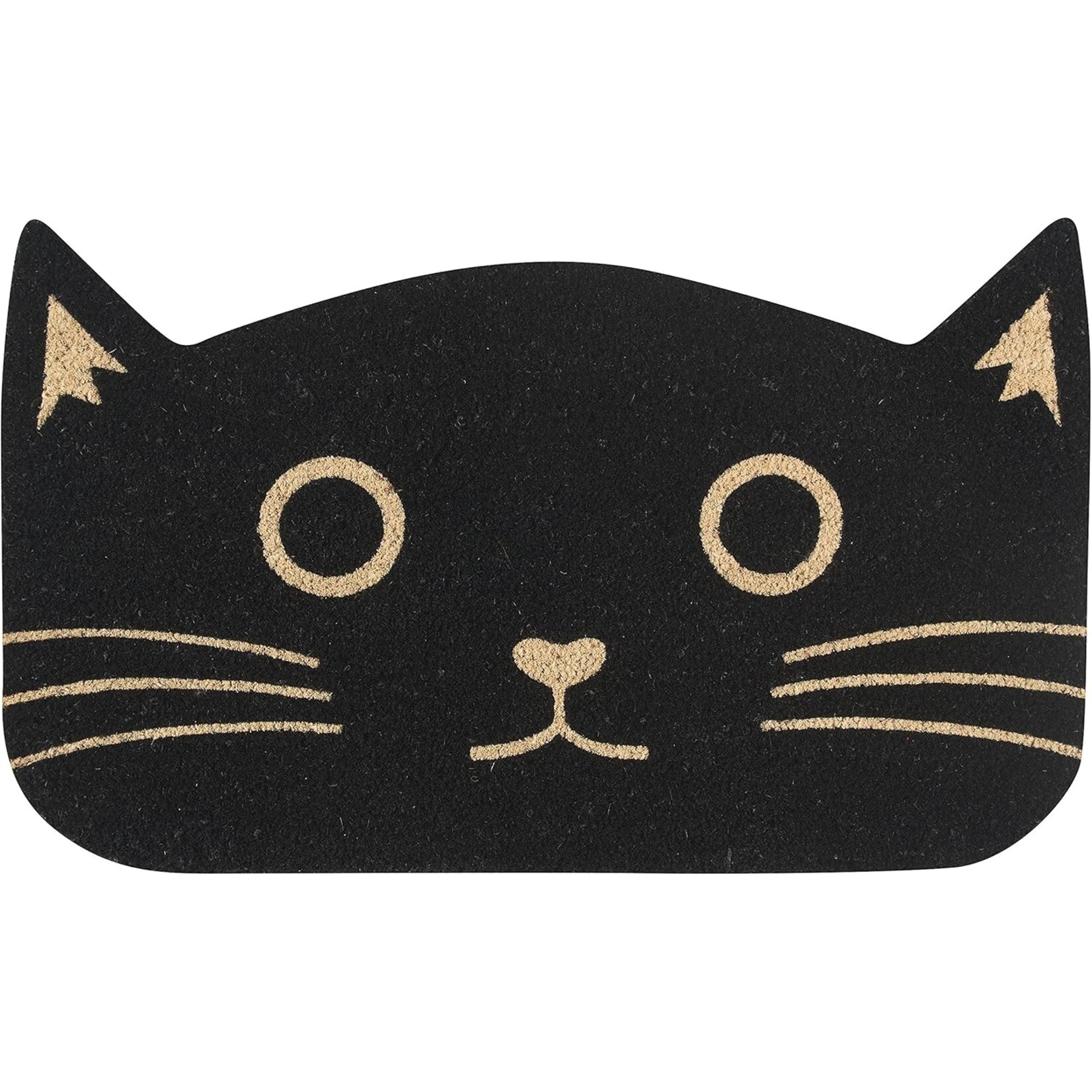 Now Designs Black Cat Shaped Coir Fibre Doormat