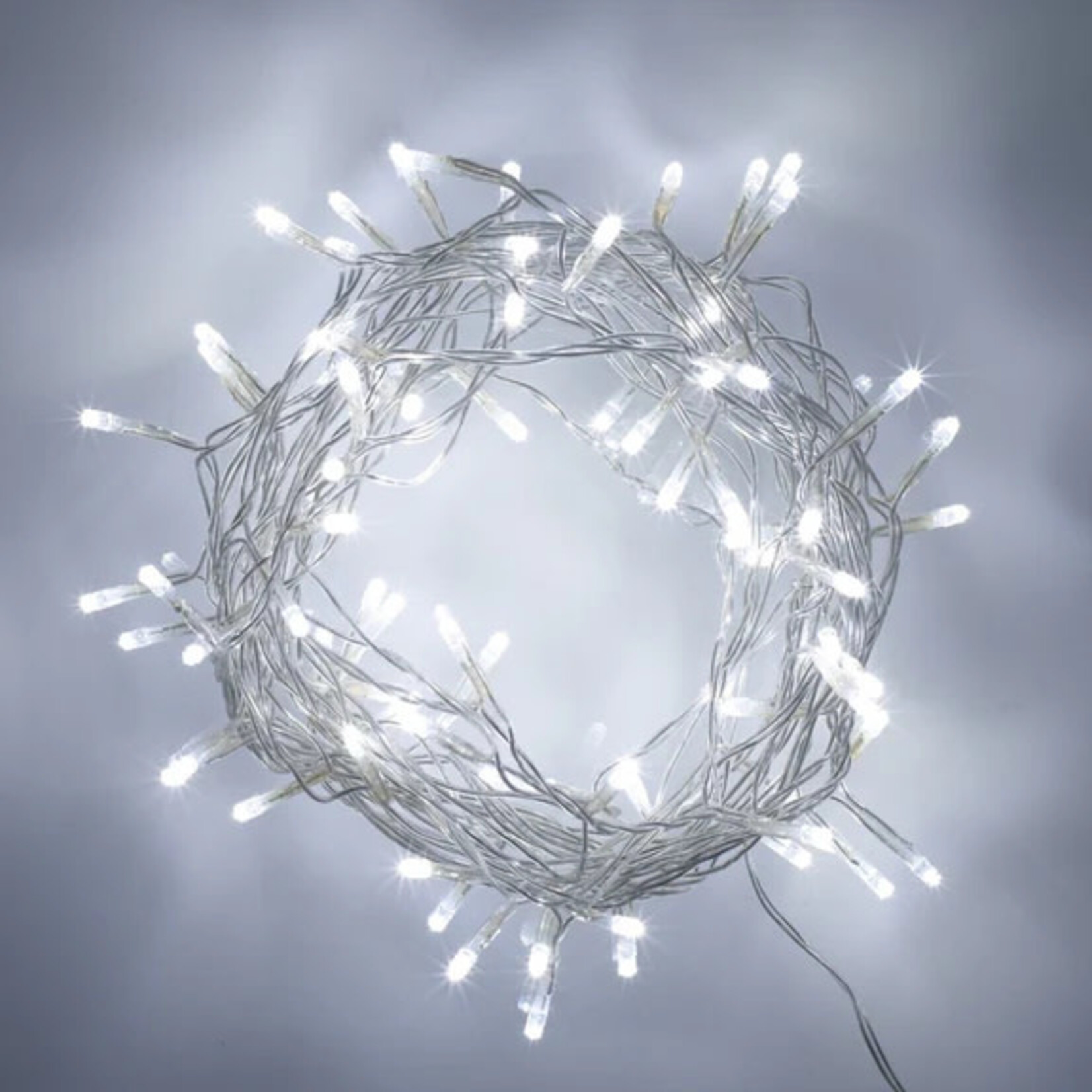 Perfect Holiday 100 LED Clear Cable String Lights (Battery Op)- Warm White