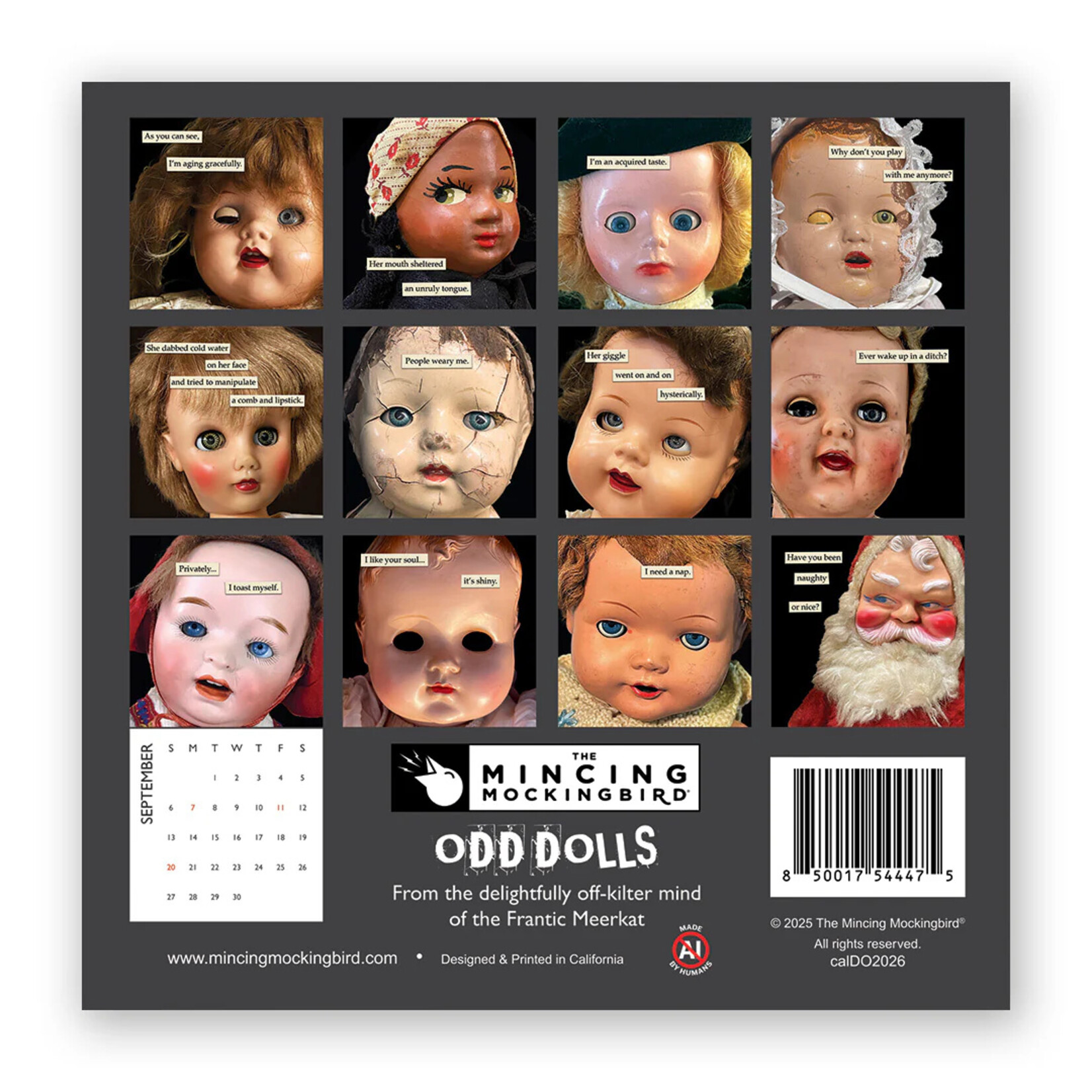 The Mincing Mockingbird Odd Doll 2026 Calendar