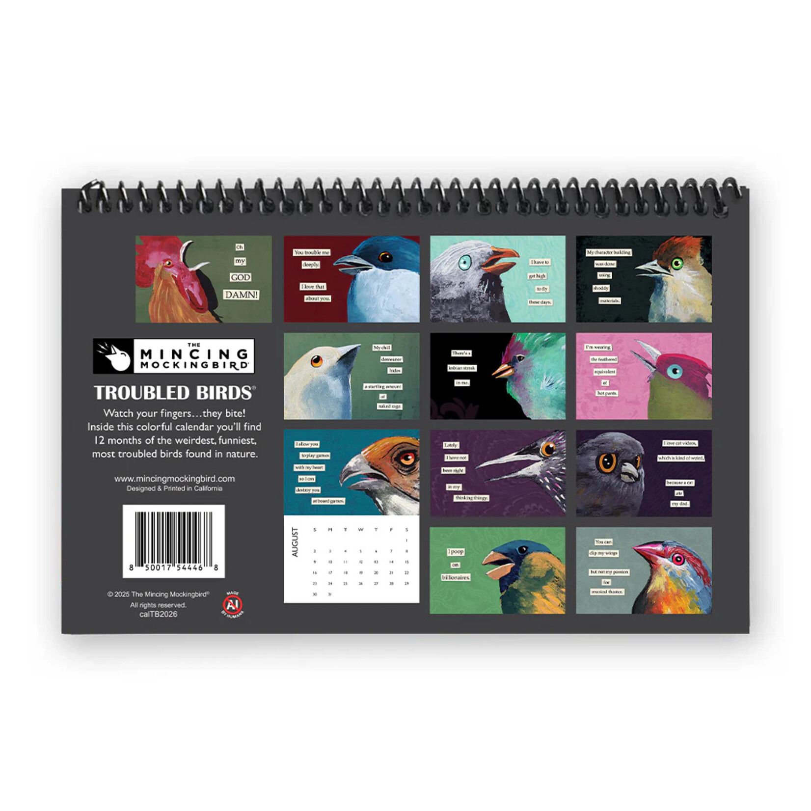 The Mincing Mockingbird Troubled Birds 2026 Calendar
