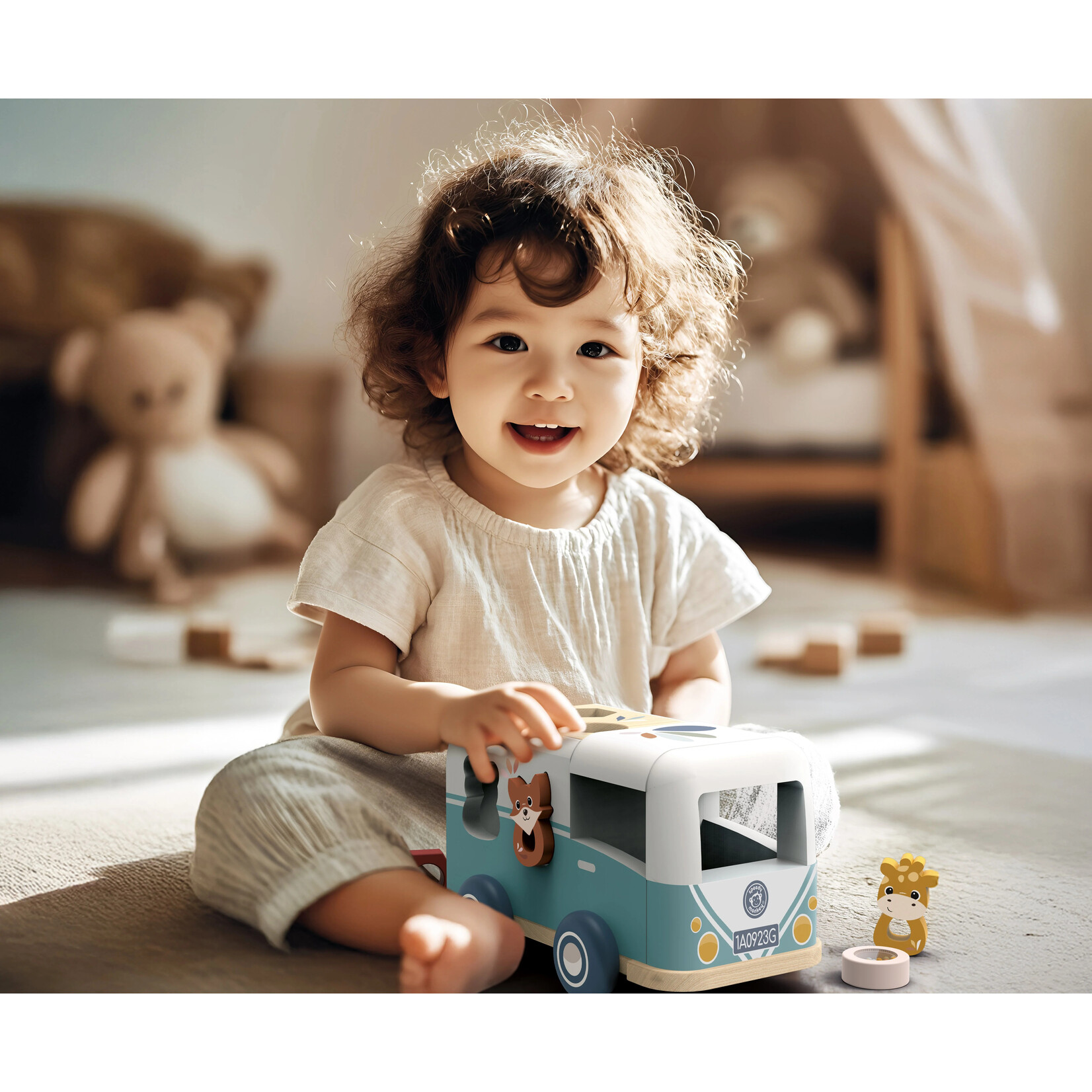 Speedy Monkey Wooden Van Shape Sorter