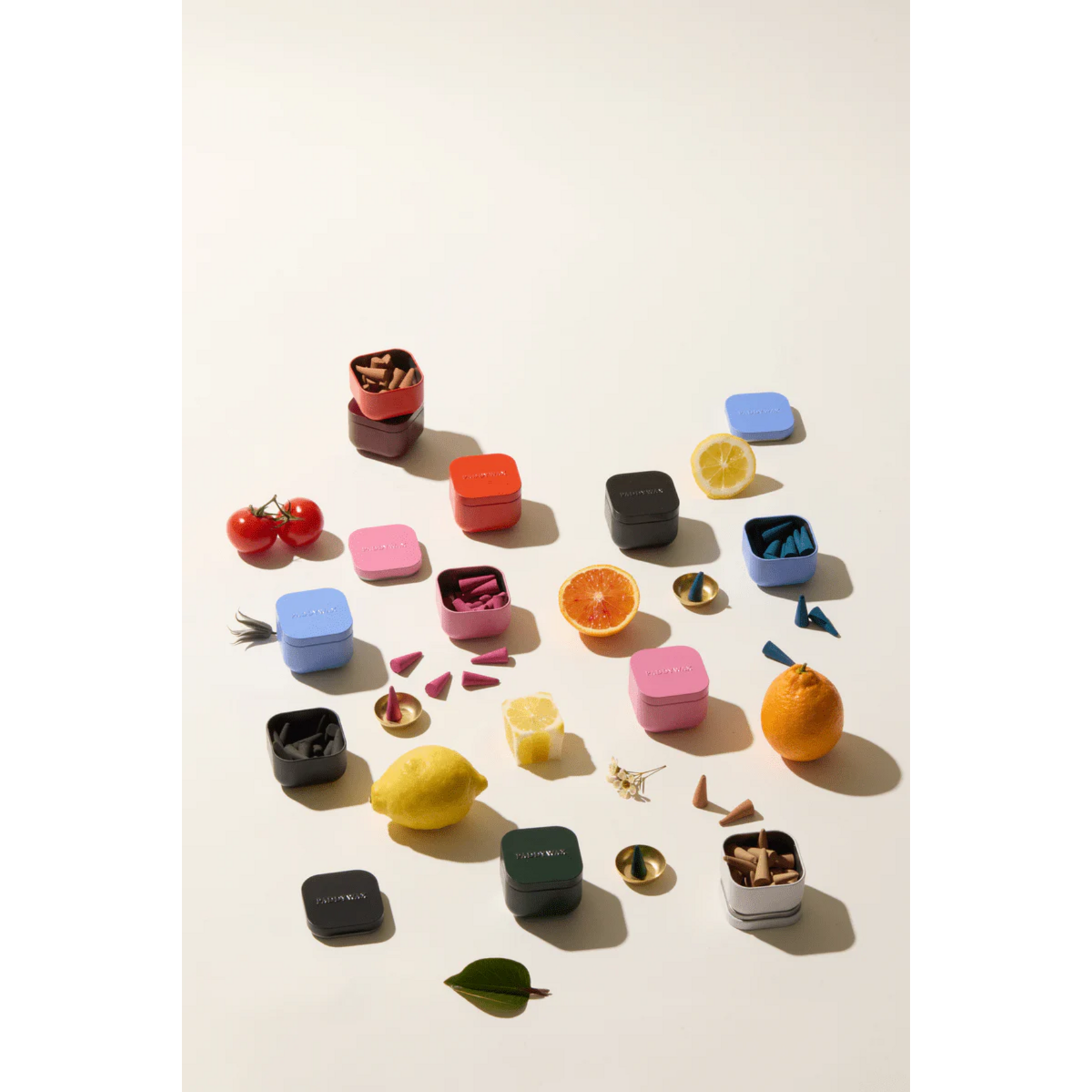 Paddywax Poppy Tin Incense Cones and Holder - Saffron Rose