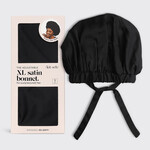 KITSCH Adjustable Oversized Satin Bonnet - Black