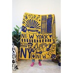Calhoun &  Co New York Knit Blanket -  Metro Card Yellow