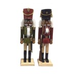 Santa's Workshop 14" Natural Wood Black Nutcracker