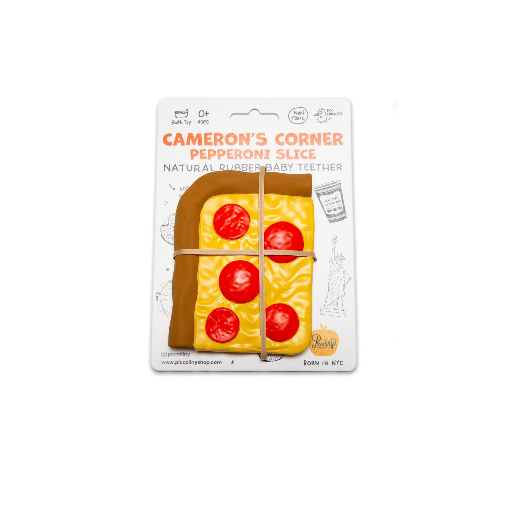 PiccoliNY Cameron's Corner Pepperoni Slice Teether