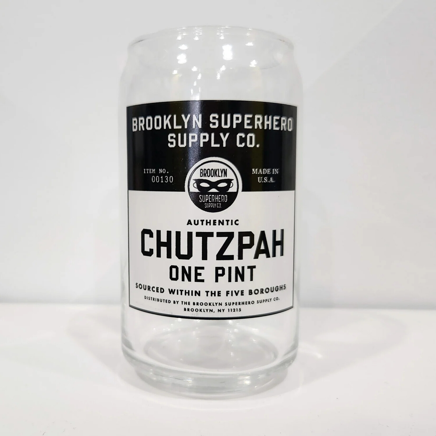 Brooklyn Superhero Supply Co. Pint Glass of Chutzpah