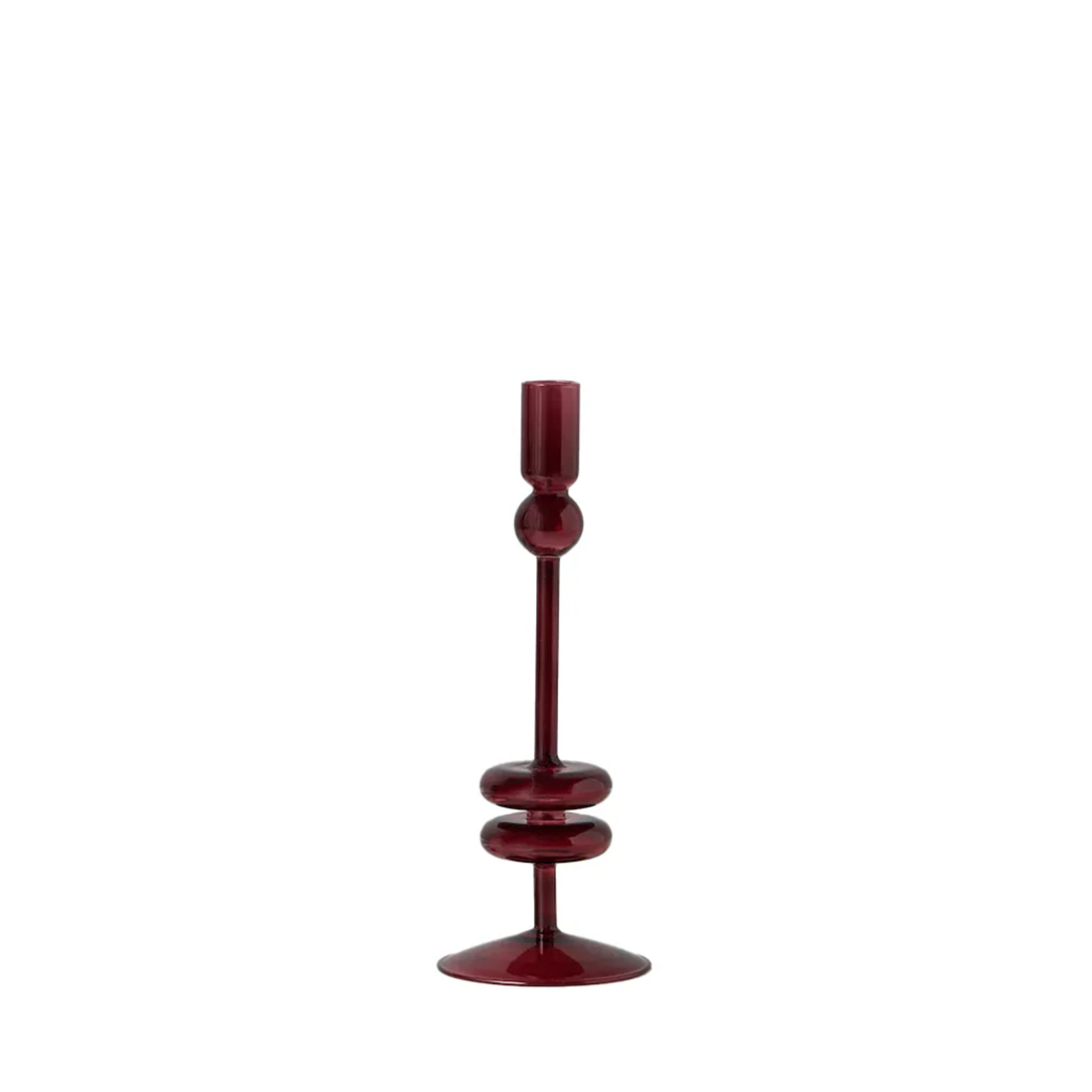 etúHOME Merlot Red Glass Candlestick