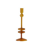 etúHOME Amber Orange Glass Candlestick