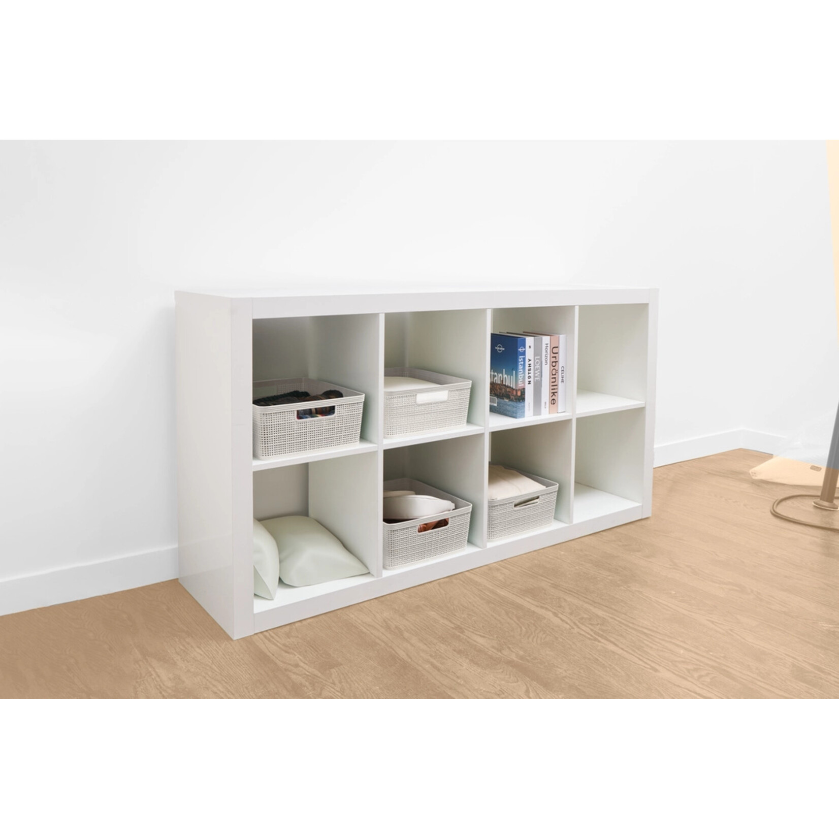 Core Home 4pk Medium Wheat Straw Baskets- Vanilla