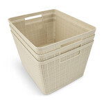 Core Home 3pk Large Wheat Straw Baskets- Vanilla