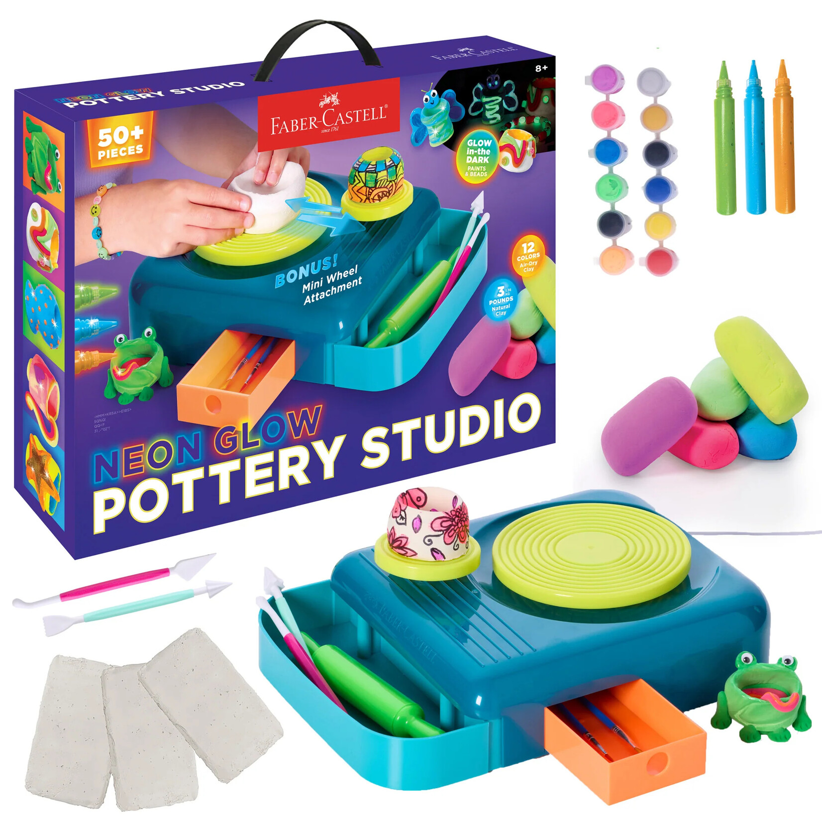 Creativity for Kids Neon Glow Pottery Studio Craft Kit