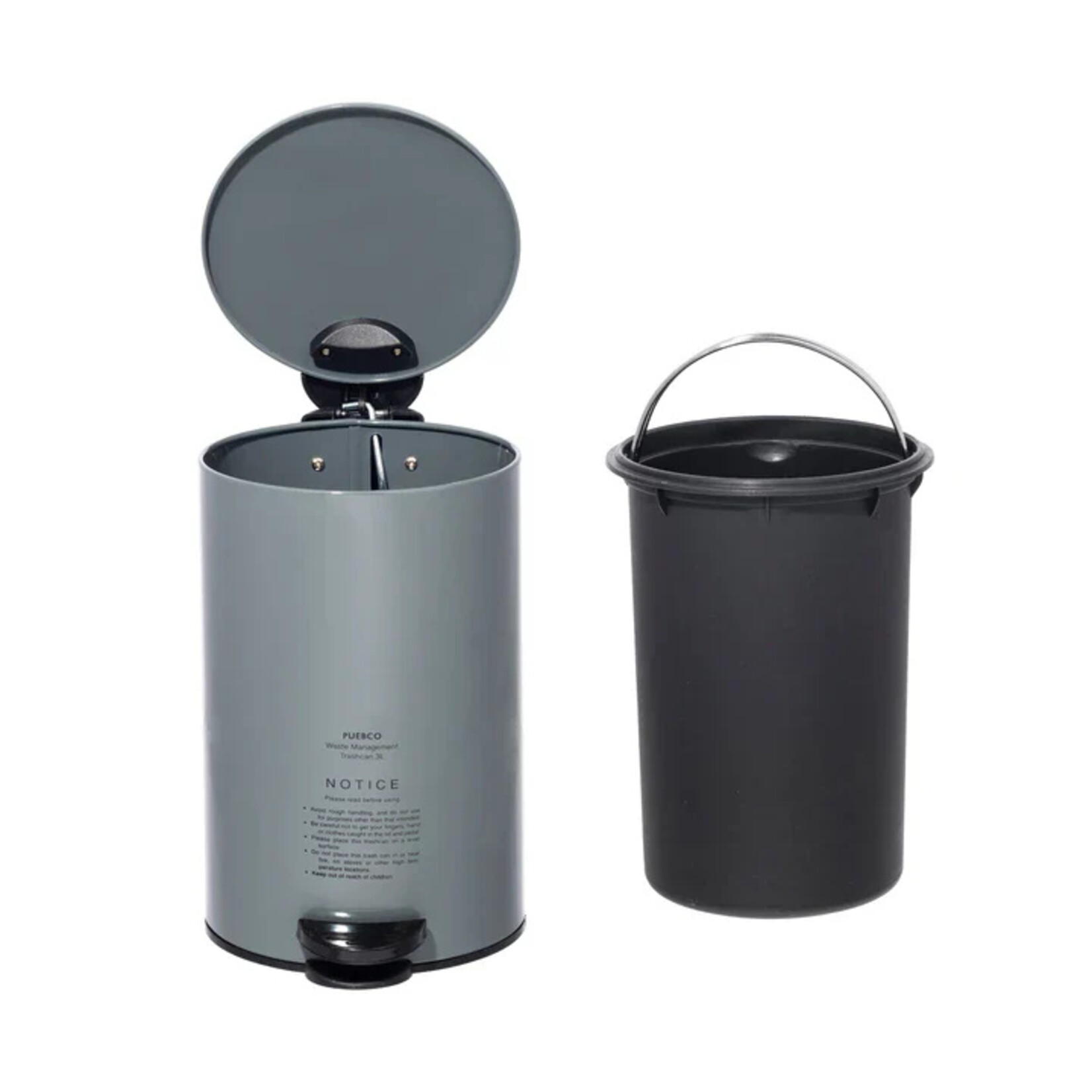Puebco Trash Can- Gray